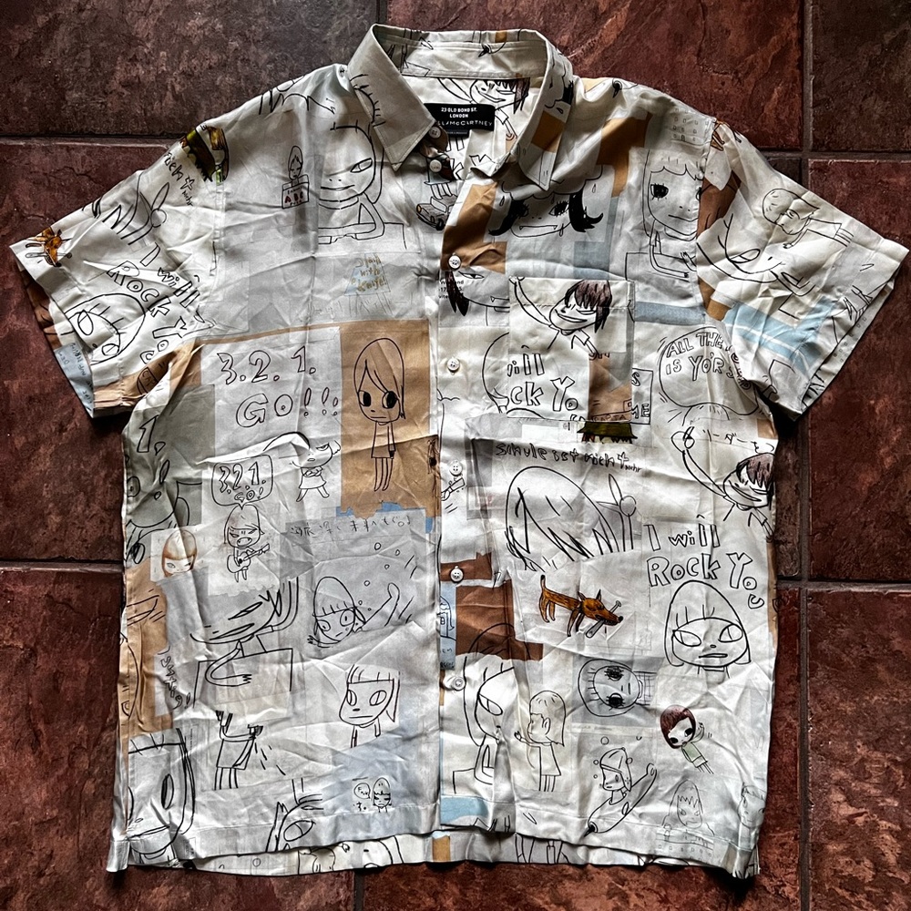 Stella McCartney x Yoshitomo Nara Silk Button Up Japanese Dries Agnes Beatles